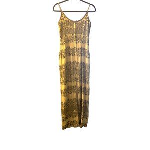 Vintage Papell Boutique Evening Beaded Gown W/ Spaghetti Straps & Side Slit